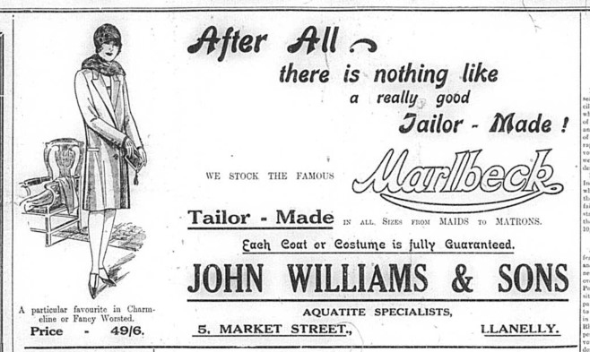 John Williams Sons Advertisement 1929