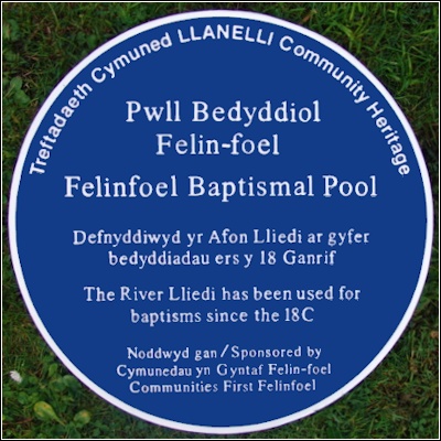 Blue Plaue Felinfoel Baptismal Pool Llanelli