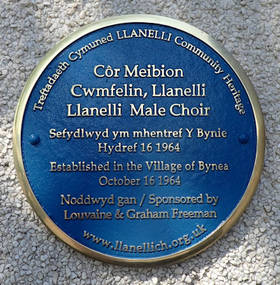 Cor Meibion Llanelli Blue Plaque