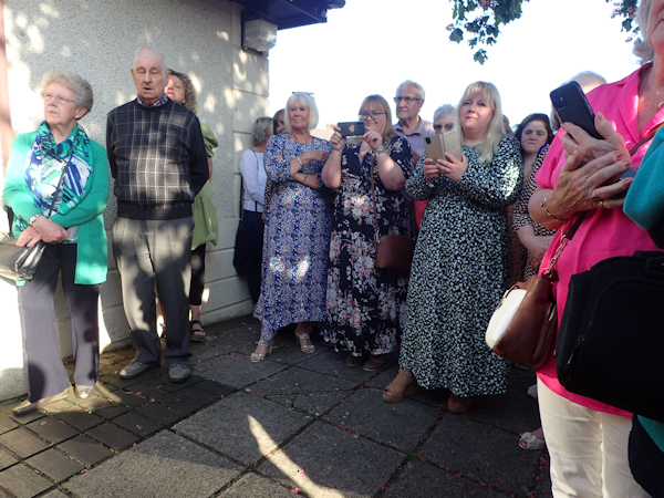 Guests observing the unveiling