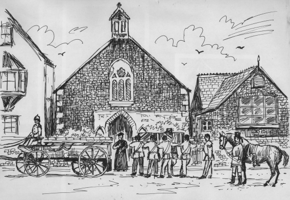Funeral at St Mary's Church Llanelli - sketch by John Wynne Hopkins Funeral at St Mary's Church Llanelli - sketch by John Wynne Hopkins