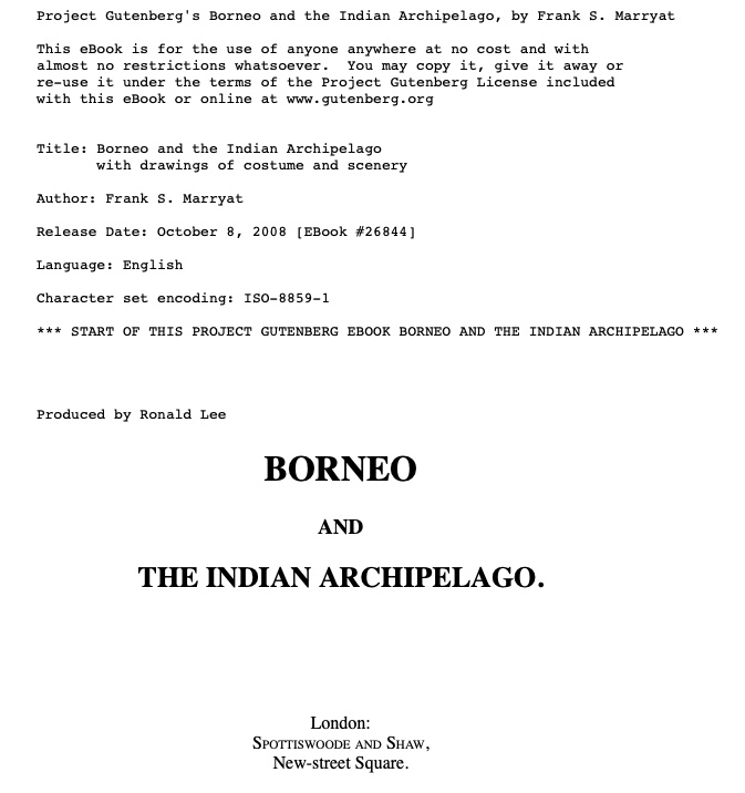 Borneo and the Archipelago Borneo and the Archipelago