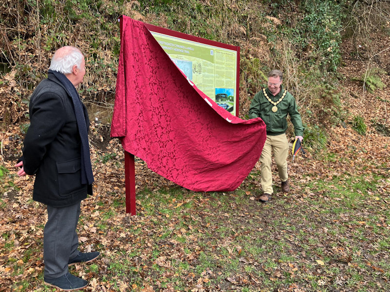 Llanelli Rural Council chairman Giles Morgan unveils the panel Llanelli Rural Council chairman Giles Morgan unveils the panel